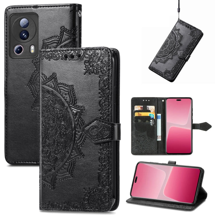 For Xiaomi 13 Lite Mandala Flower Embossed Horizontal Flip Leather Phone Case