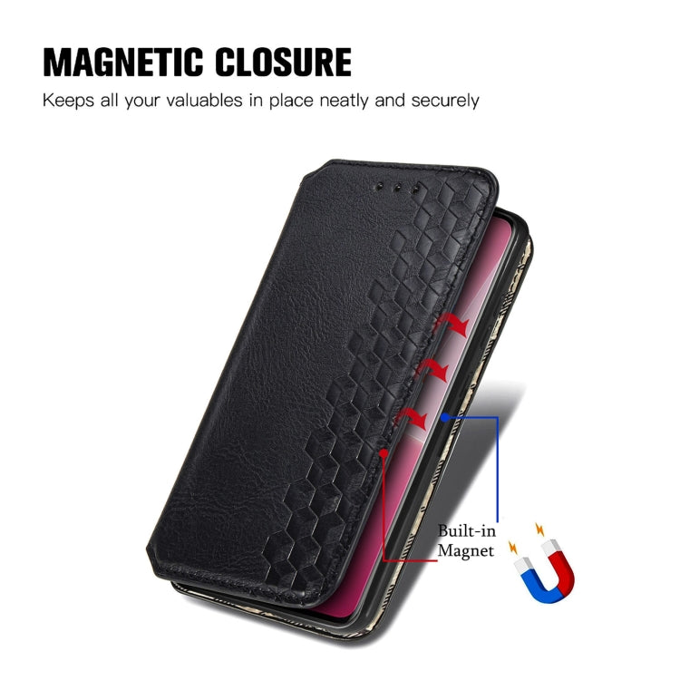 For Xiaomi 13 Lite Cubic Grid Pressed Magnetic Leather Phone Case