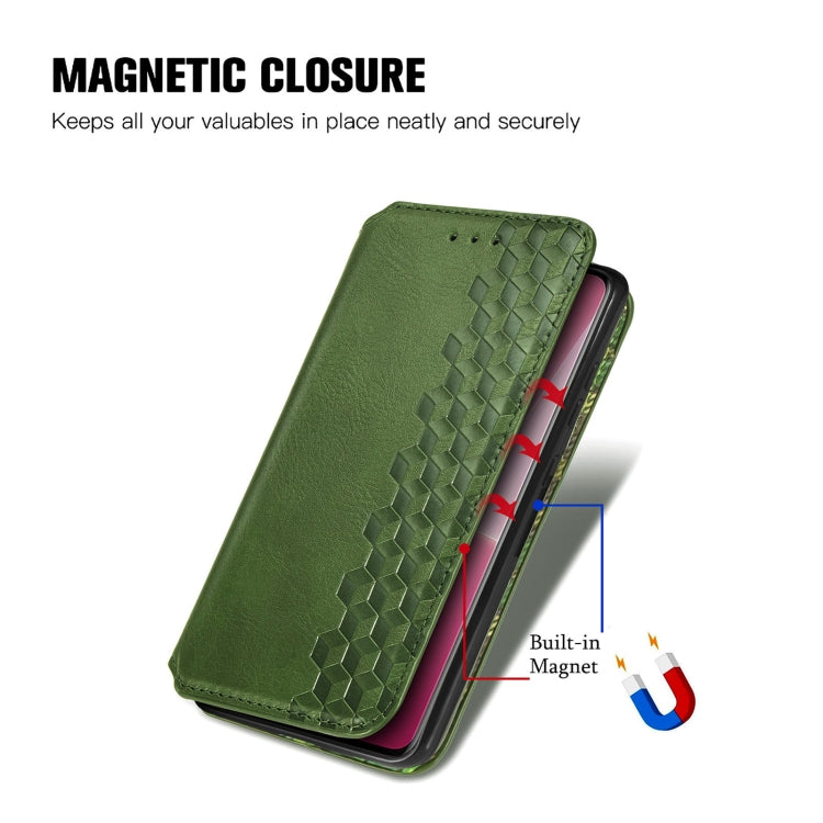 For Xiaomi 13 Lite Cubic Grid Pressed Magnetic Leather Phone Case