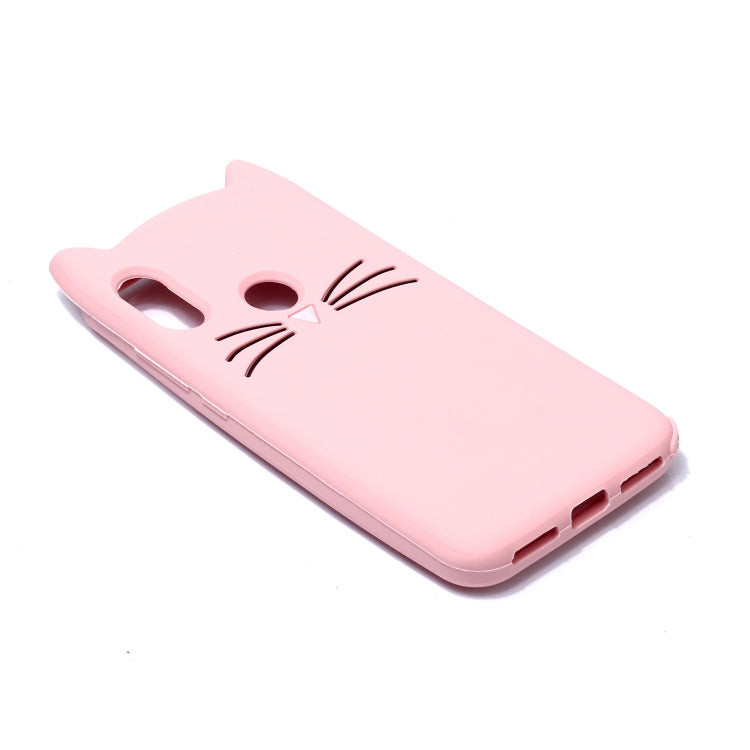 Lovely 3D Moustache Cat Soft Silicone Back Case for Xiaomi Redmi 6 Pro / A2 Lite(Pink)