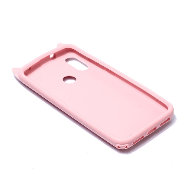 Lovely 3D Moustache Cat Soft Silicone Back Case for Xiaomi Redmi 6 Pro / A2 Lite(Pink)