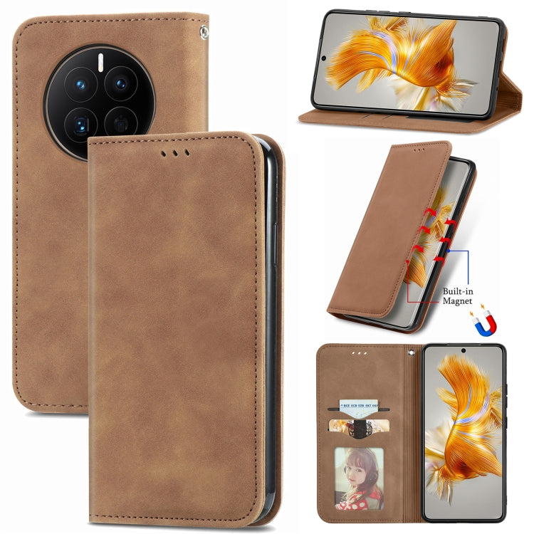 For Huawei Mate 50 Retro Skin Feel Magnetic Flip Leather Phone Case