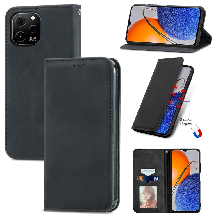 For Huawei Nova Y61 Retro Skin Feel Magnetic Flip Leather Phone Case
