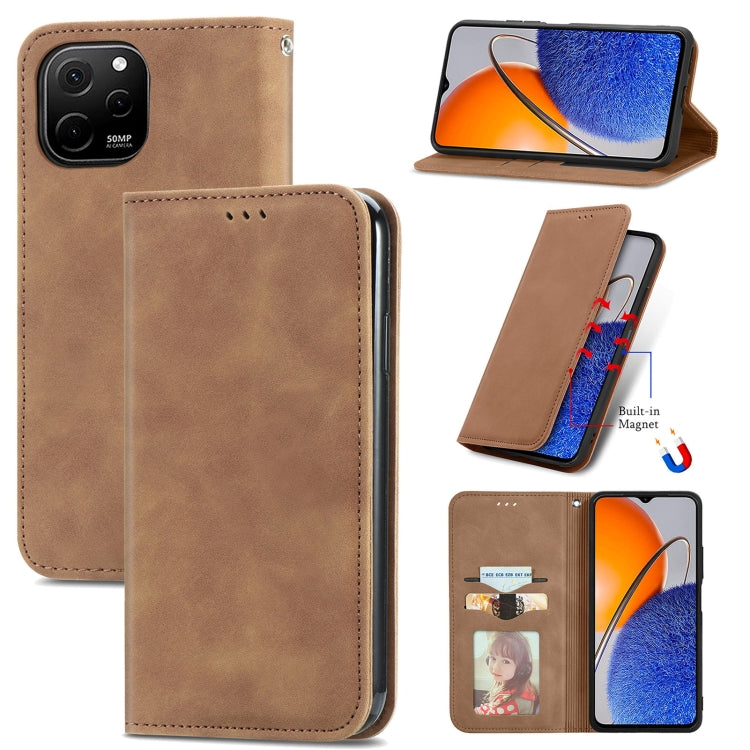 For Huawei Nova Y61 Retro Skin Feel Magnetic Flip Leather Phone Case