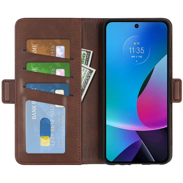 For Motolora Moto G Play 2023 Dual-side Magnetic Buckle Horizontal Flip Leather Phone Case