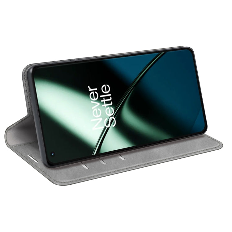 For OnePlus 11 Retro-skin Magnetic Suction Leather Phone Case