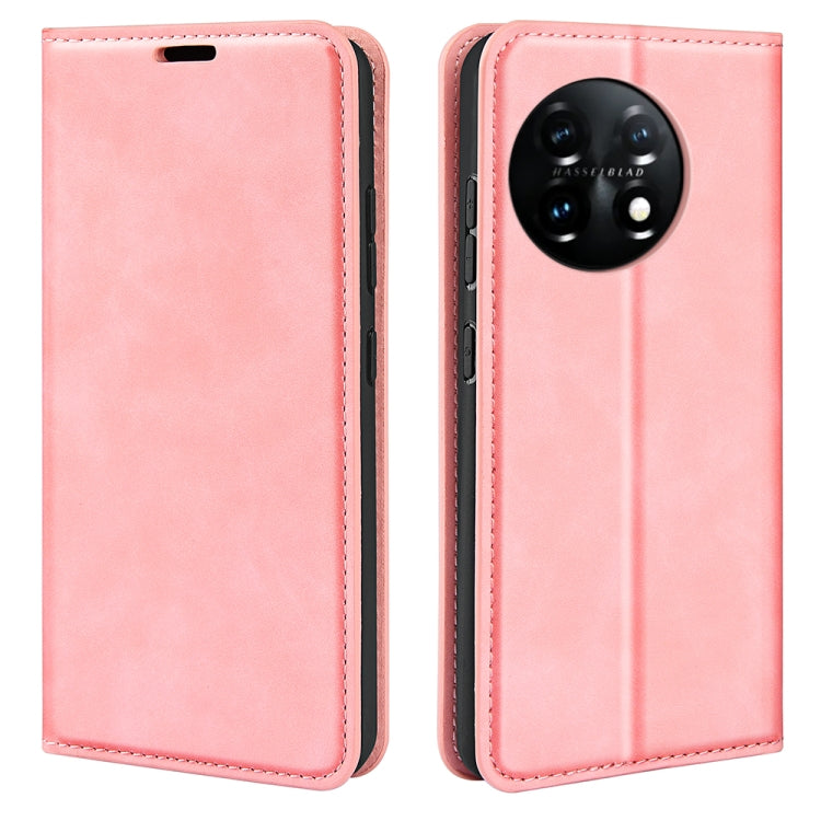 For OnePlus 11 Retro-skin Magnetic Suction Leather Phone Case