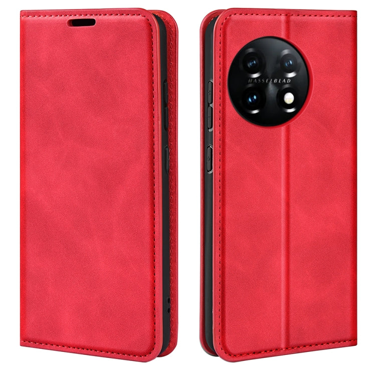 For OnePlus 11 Retro-skin Magnetic Suction Leather Phone Case