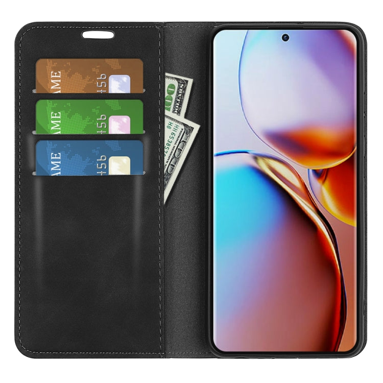 For Motorola Moto X40 Retro-skin Magnetic Suction Leather Phone Case