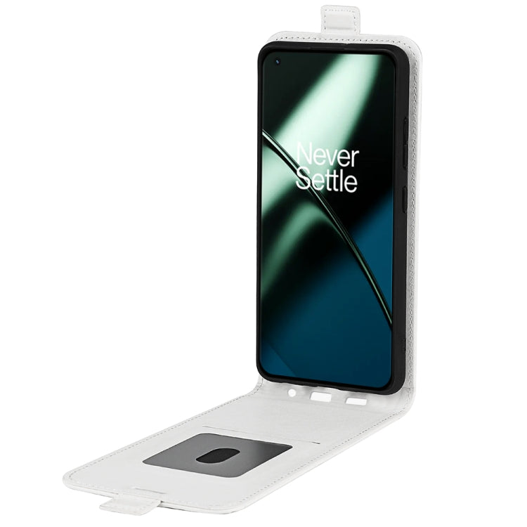 For OnePlus 11 R64 Texture Vertical Flip Leather Phone Case