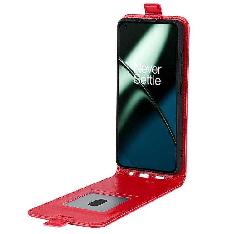 For OnePlus 11 R64 Texture Vertical Flip Leather Phone Case