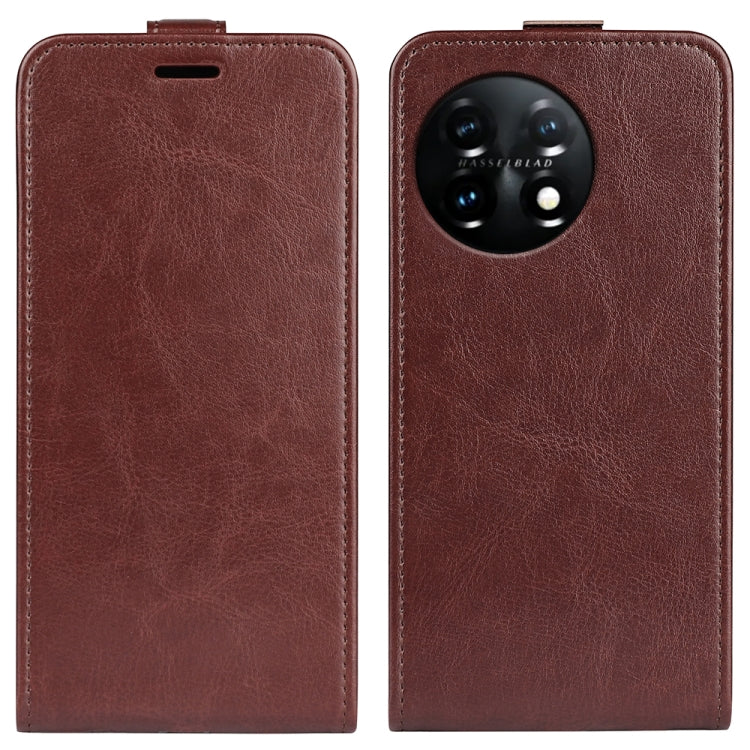For OnePlus 11 R64 Texture Vertical Flip Leather Phone Case
