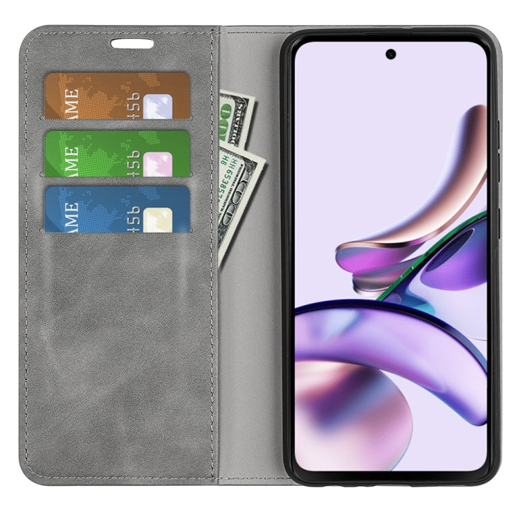 For Motorola Moto G23 4G / G13 4G Retro-skin Magnetic Suction Leather Phone Case