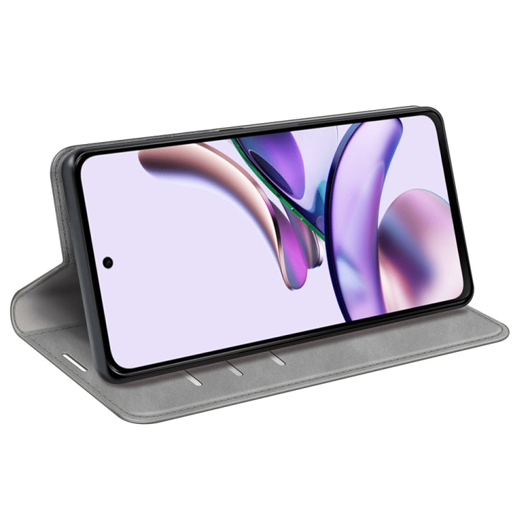 For Motorola Moto G23 4G / G13 4G Retro-skin Magnetic Suction Leather Phone Case