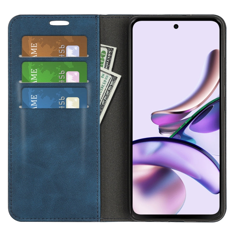 For Motorola Moto G23 4G / G13 4G Retro-skin Magnetic Suction Leather Phone Case