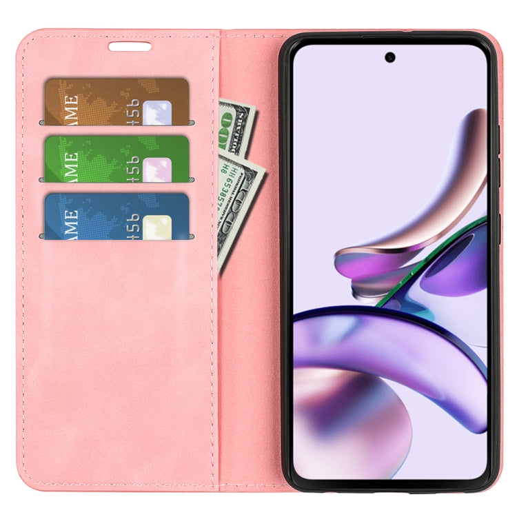 For Motorola Moto G23 4G / G13 4G Retro-skin Magnetic Suction Leather Phone Case