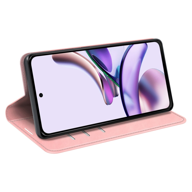 For Motorola Moto G23 4G / G13 4G Retro-skin Magnetic Suction Leather Phone Case