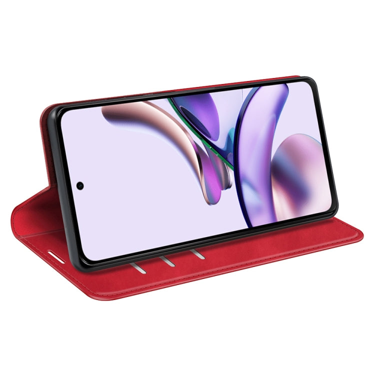 For Motorola Moto G23 4G / G13 4G Retro-skin Magnetic Suction Leather Phone Case