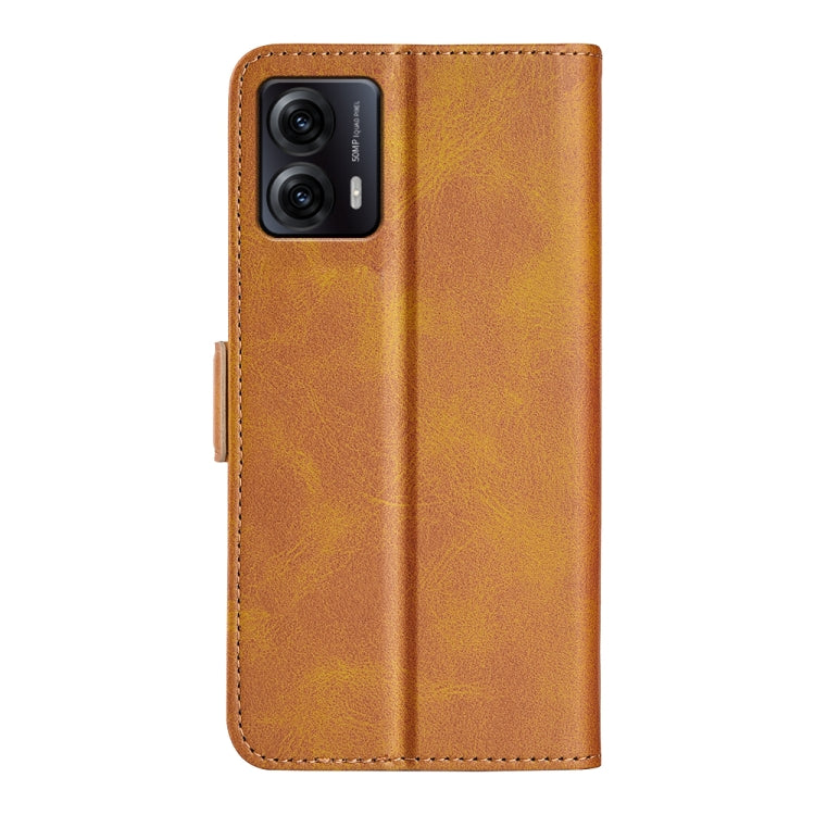 For Motorola Moto G53 Dual-side Magnetic Buckle Horizontal Flip Leather Phone Case