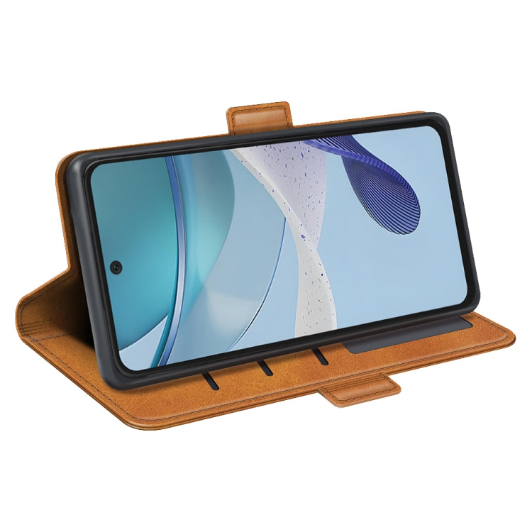 For Motorola Moto G53 Dual-side Magnetic Buckle Horizontal Flip Leather Phone Case