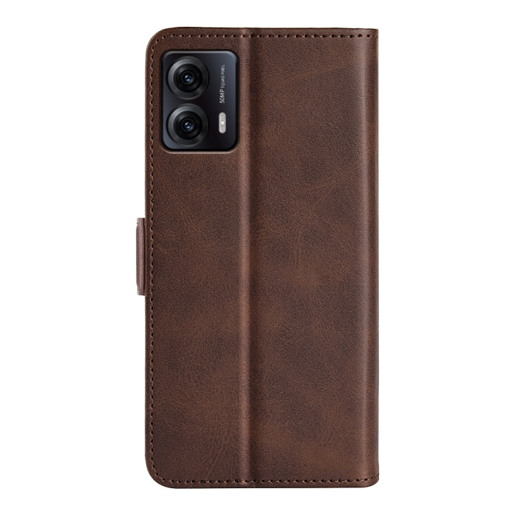 For Motorola Moto G53 Dual-side Magnetic Buckle Horizontal Flip Leather Phone Case