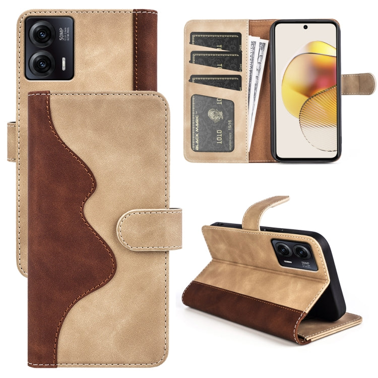 For Motorola Moto G73 Stitching Horizontal Flip Leather Phone Case