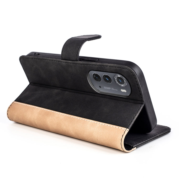 For Motorola Moto Edge 2022 Stitching Horizontal Flip Leather Phone Case