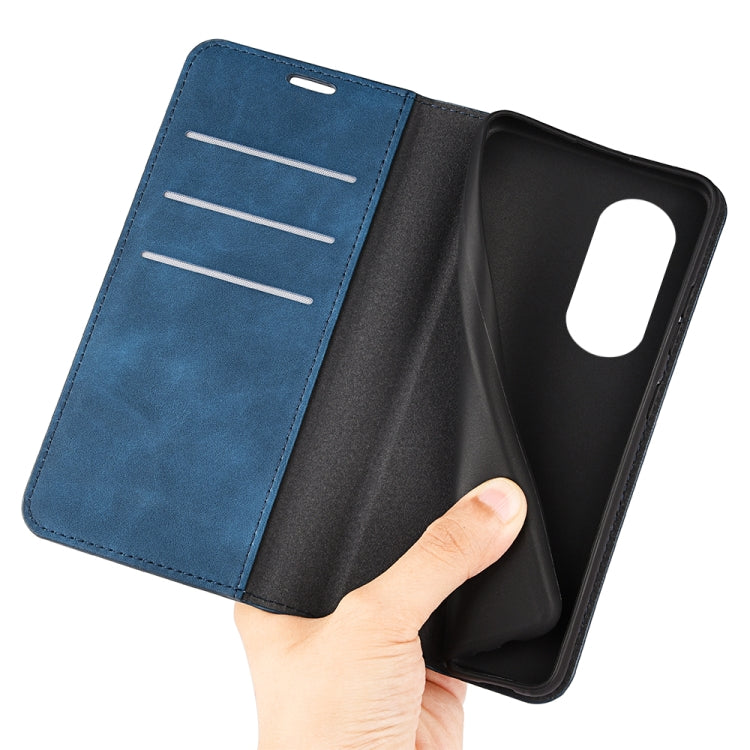 For Motorola Moto Edge 2022 Retro-skin Magnetic Suction Leather Phone Case