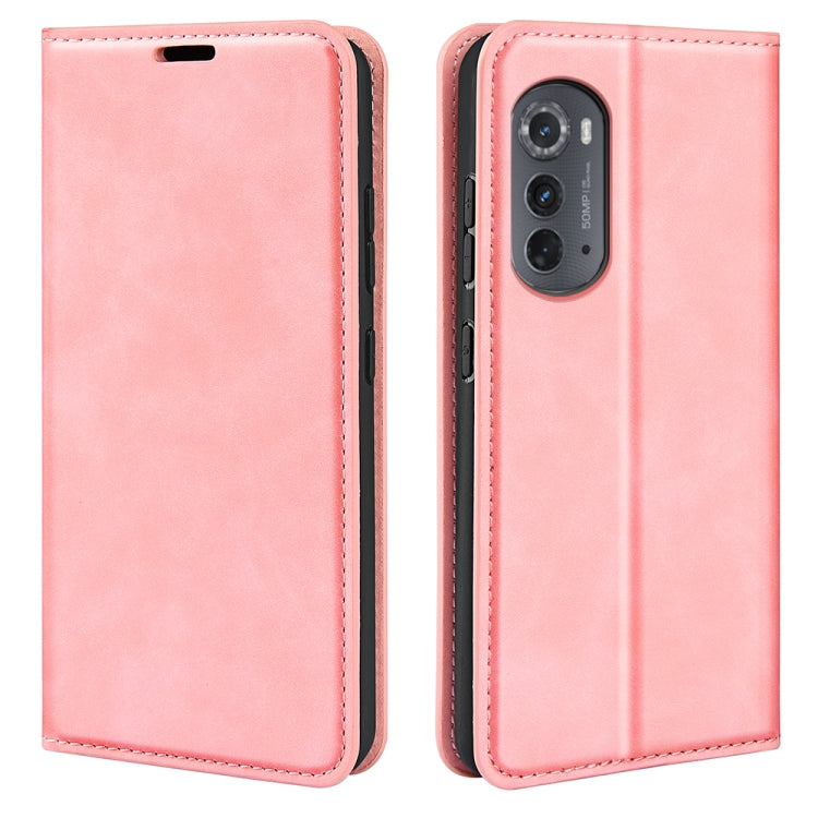 For Motorola Moto Edge 2022 Retro-skin Magnetic Suction Leather Phone Case