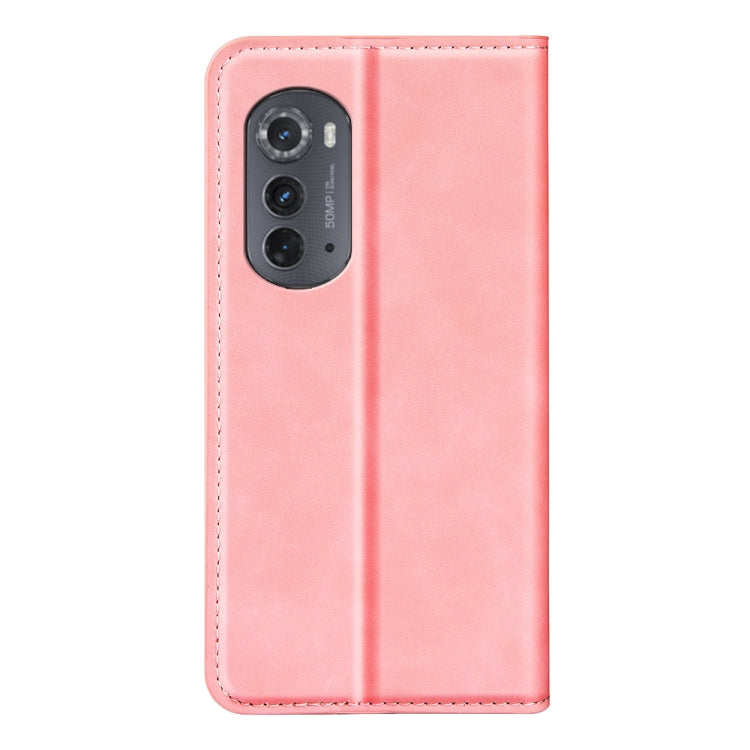 For Motorola Moto Edge 2022 Retro-skin Magnetic Suction Leather Phone Case