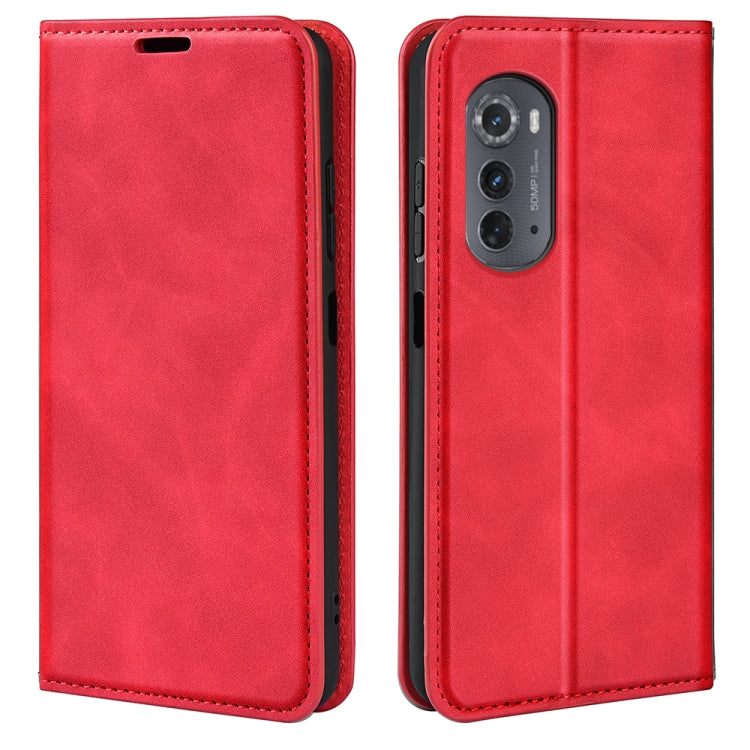 For Motorola Moto Edge 2022 Retro-skin Magnetic Suction Leather Phone Case