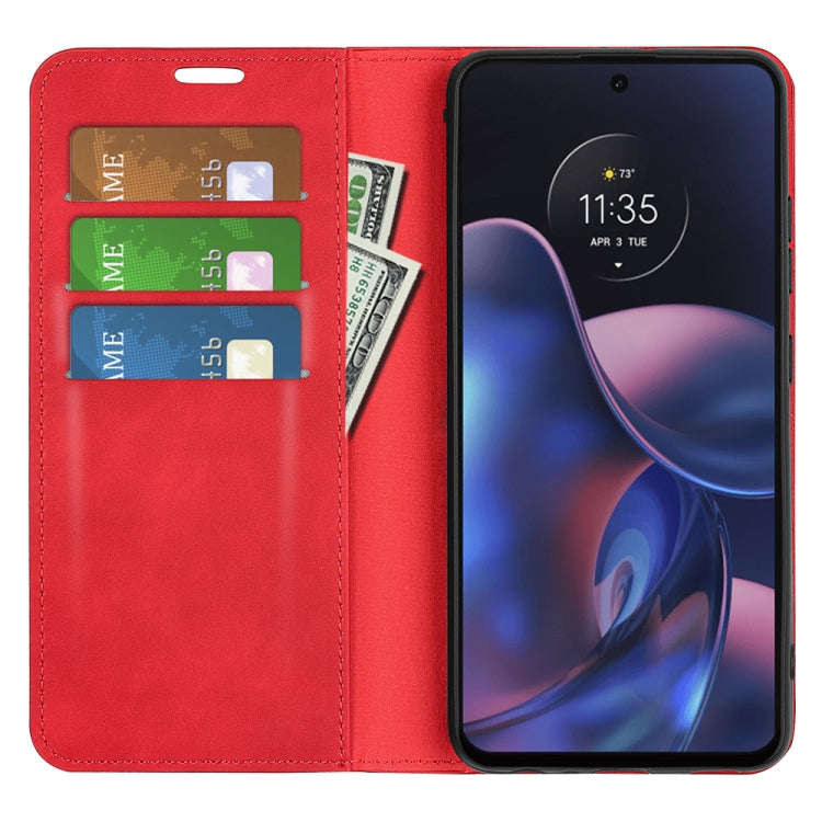 For Motorola Moto Edge 2022 Retro-skin Magnetic Suction Leather Phone Case