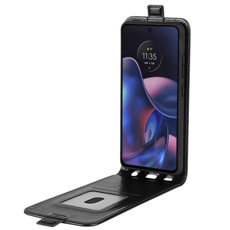 For Motorola Moto Edge 2022 R64 Texture Single Vertical Flip Leather Phone Case