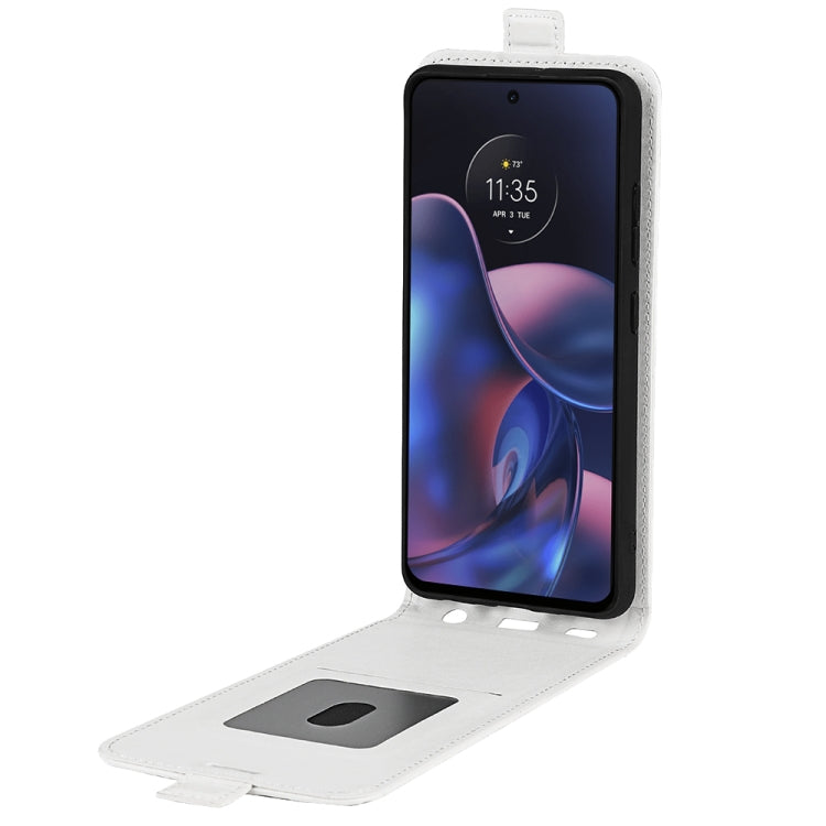 For Motorola Moto Edge 2022 R64 Texture Single Vertical Flip Leather Phone Case