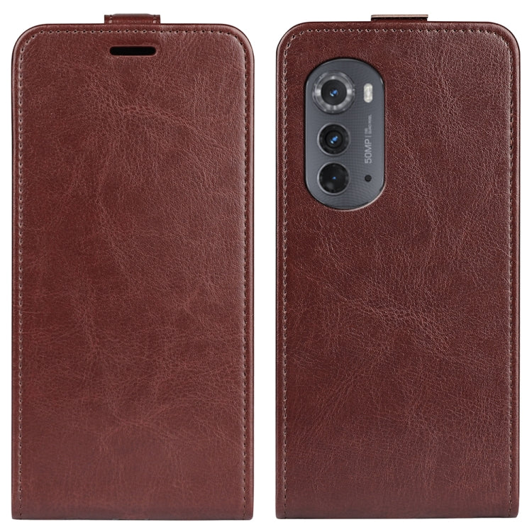 For Motorola Moto Edge 2022 R64 Texture Single Vertical Flip Leather Phone Case