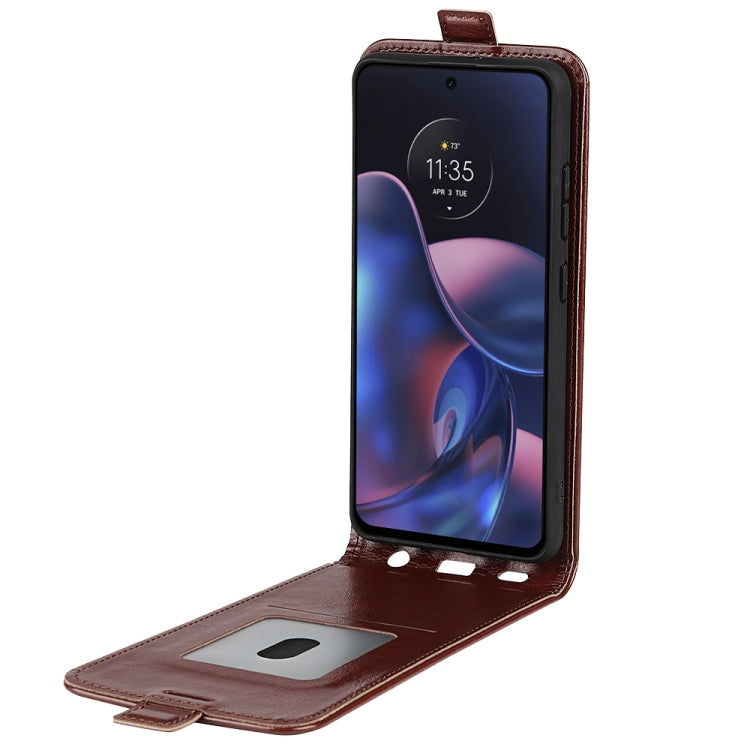 For Motorola Moto Edge 2022 R64 Texture Single Vertical Flip Leather Phone Case