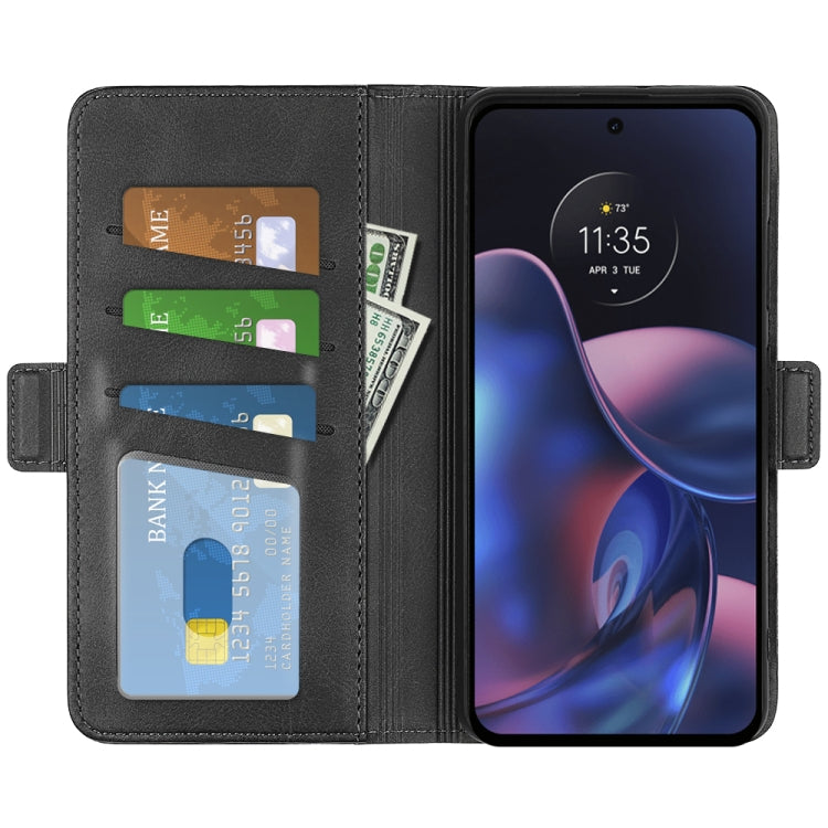 For Motorola Moto Edge 2022 Dual-side Magnetic Buckle Horizontal Flip Leather Phone Case