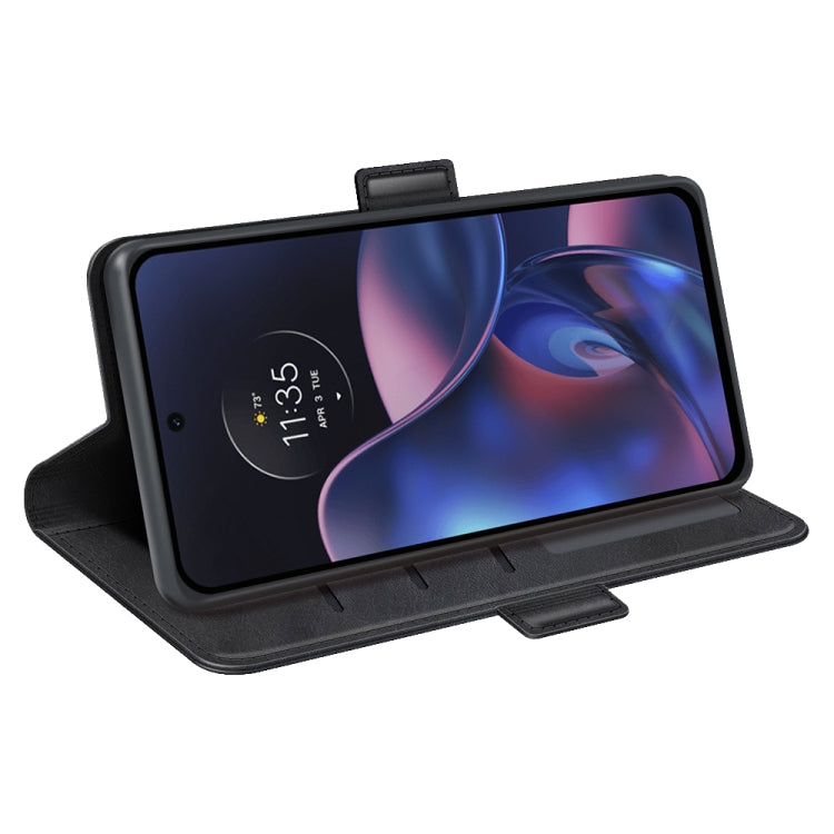 For Motorola Moto Edge 2022 Dual-side Magnetic Buckle Horizontal Flip Leather Phone Case