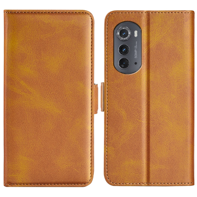 For Motorola Moto Edge 2022 Dual-side Magnetic Buckle Horizontal Flip Leather Phone Case