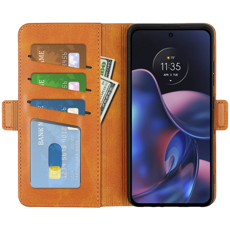 For Motorola Moto Edge 2022 Dual-side Magnetic Buckle Horizontal Flip Leather Phone Case