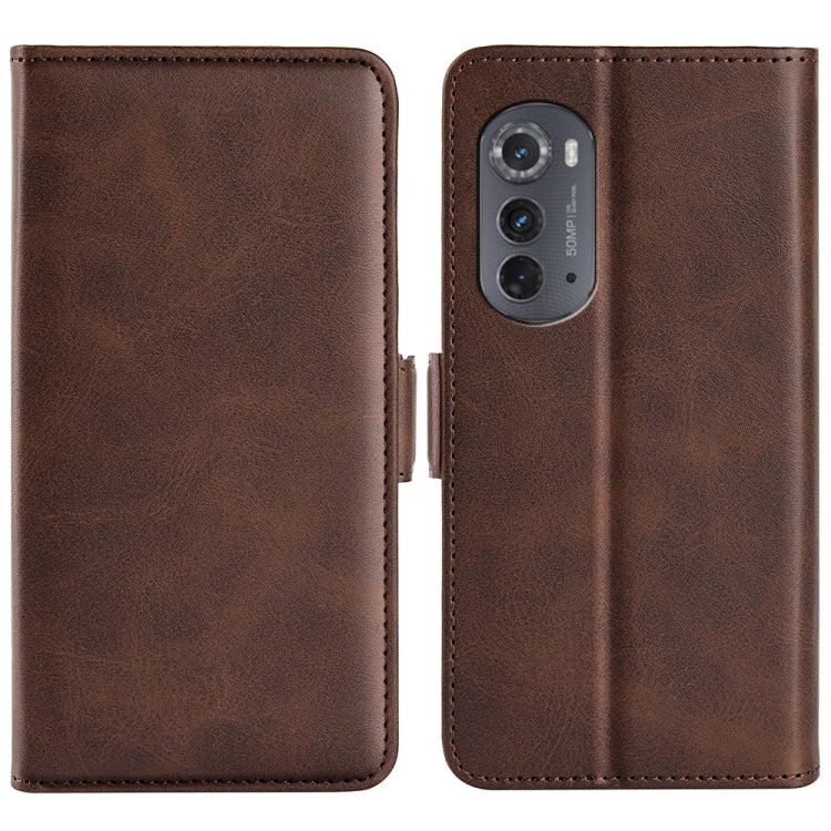 For Motorola Moto Edge 2022 Dual-side Magnetic Buckle Horizontal Flip Leather Phone Case