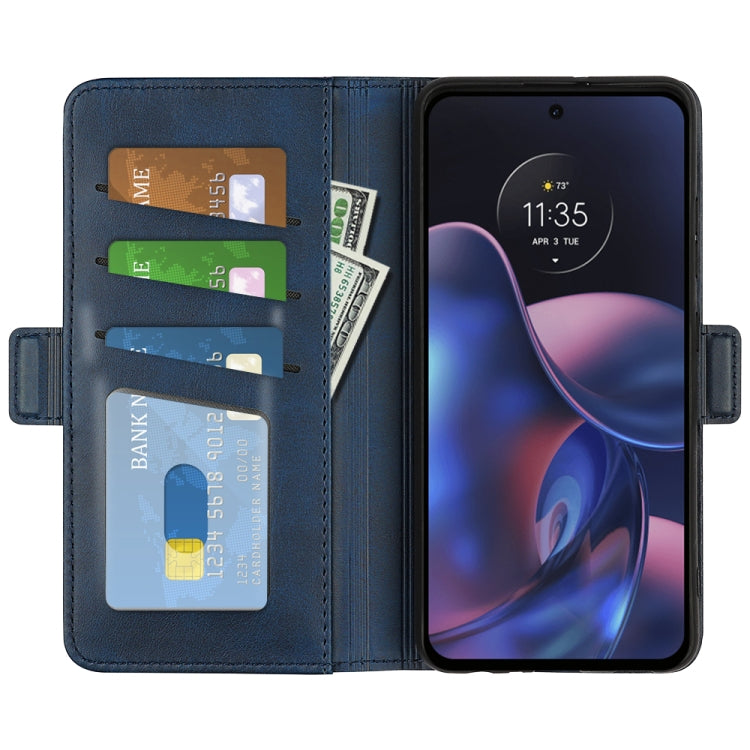 For Motorola Moto Edge 2022 Dual-side Magnetic Buckle Horizontal Flip Leather Phone Case