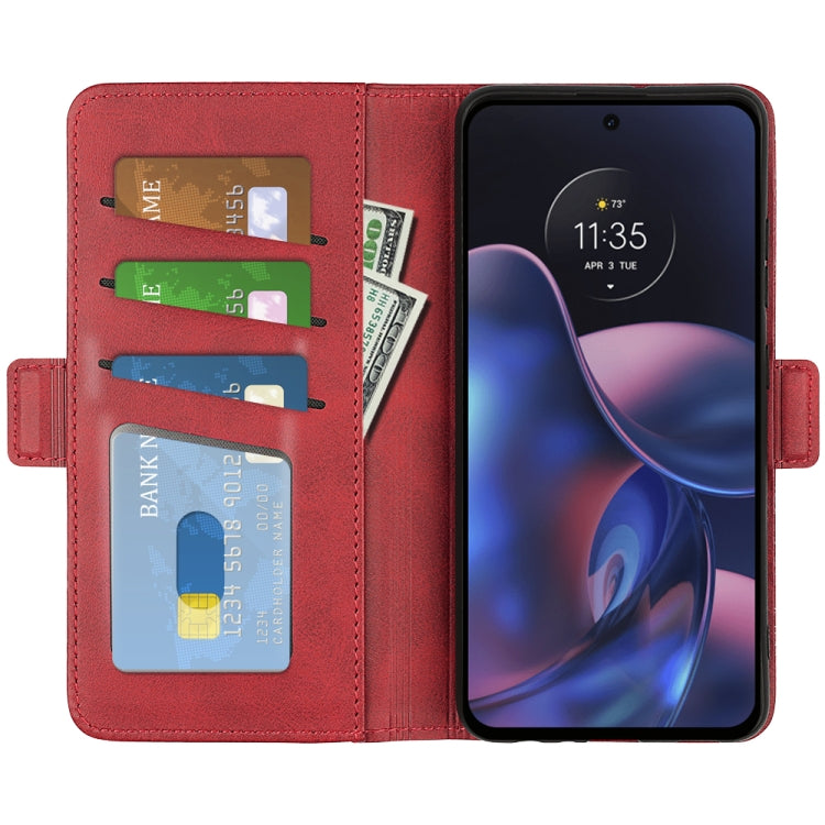 For Motorola Moto Edge 2022 Dual-side Magnetic Buckle Horizontal Flip Leather Phone Case