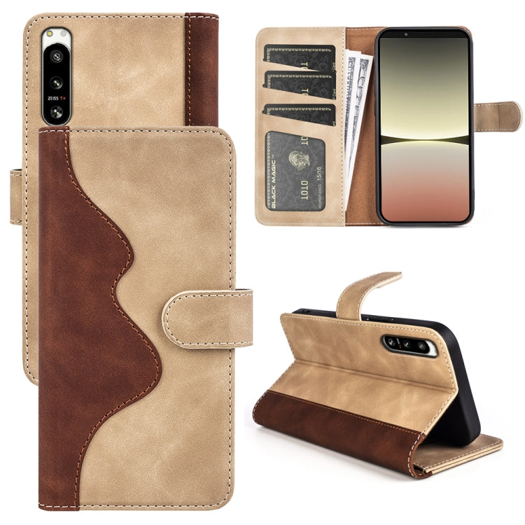 For Sony Xperia 5 IV Stitching Horizontal Flip Leather Phone Case