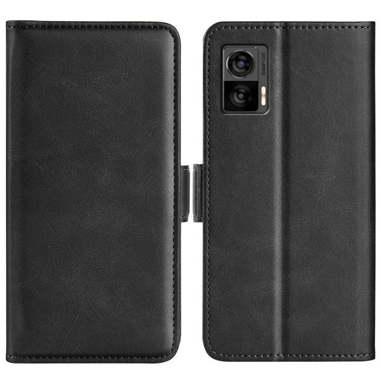For Motorola Edge 30 Lite Dual-side Magnetic Buckle Horizontal Flip Leather Phone Case