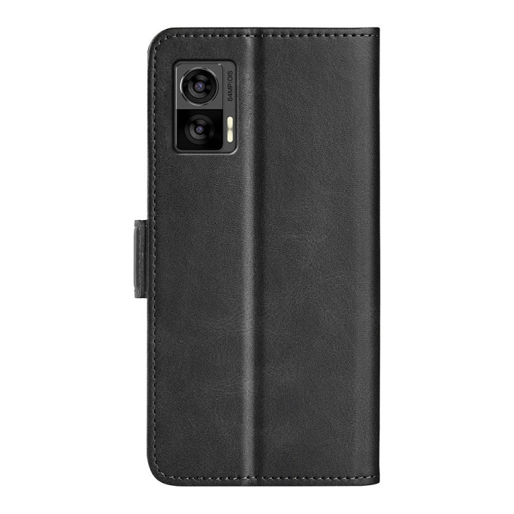 For Motorola Edge 30 Lite Dual-side Magnetic Buckle Horizontal Flip Leather Phone Case