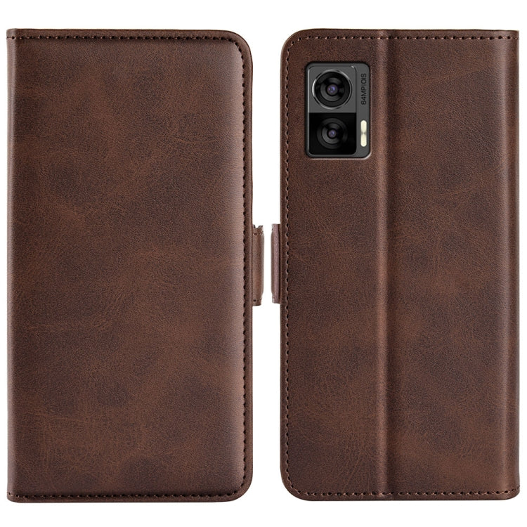 For Motorola Edge 30 Lite Dual-side Magnetic Buckle Horizontal Flip Leather Phone Case