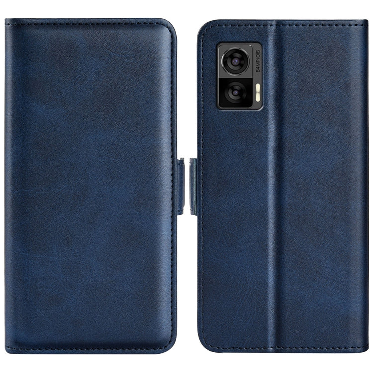 For Motorola Edge 30 Lite Dual-side Magnetic Buckle Horizontal Flip Leather Phone Case