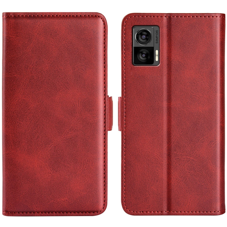 For Motorola Edge 30 Lite Dual-side Magnetic Buckle Horizontal Flip Leather Phone Case