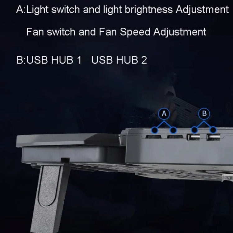 S400 Four Cooling Fans Foldable Adjustable Gaming Laptop Desktop Holder